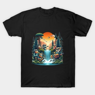 Jungle Safari | Cute Animals Playing Instruments in Jungle T-Shirt